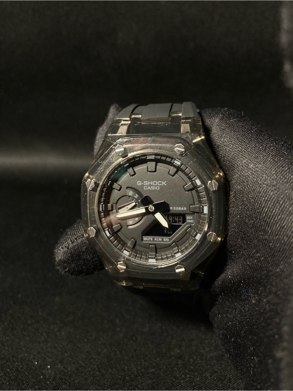 Custom G Shock Black translucent case Model GA2100